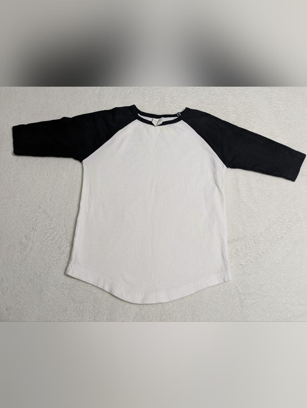 Creations of Grace Toddler 2T Black and White Raglan Baseball Tee Shirt